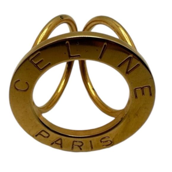 Celine Paris Gold Tone Scarf Ring - Picture 1 of 15